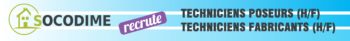 SOCODIME RECRUTE TECHNICIENS POSEURS ET TECHNICIENS FABRICANTS